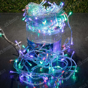 Гирлянда LED L-6 240 ламп прозрачный провод цветной