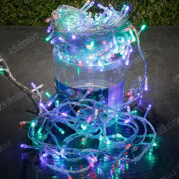 Гирлянда LED L-6 240 ламп прозрачный провод цветной