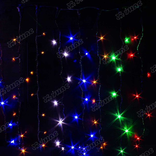 Гирлянда для наружного применения штора FAW-2А-6 600 ламп 2*3 м цветной