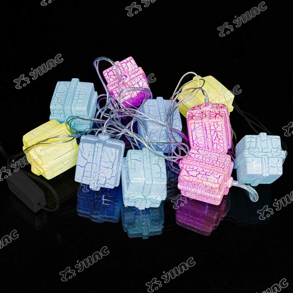 Макушка светодионая ПОДАРОК БЕЛЫЙ /Н-5см,10 лампочек/