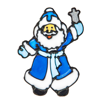 Наклейка на стекло А106 Дед Мороз в синей шубе 15*20см (12)