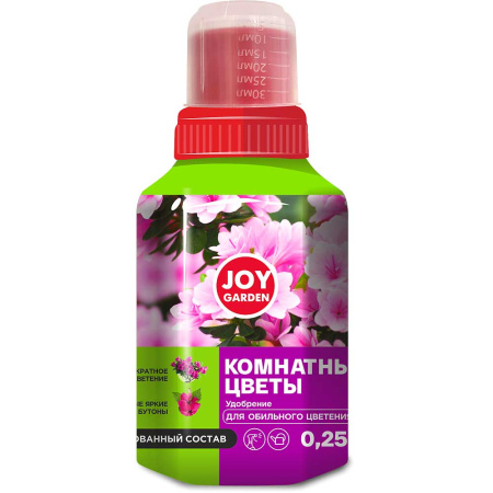 Удобрение 0,25л. Для обильного цветение Комнатные цветы JOY GARDENх12 