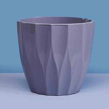 Кашпо "Флюте" 3л со вставкой Серый шёлк Пласт Авеню х12 