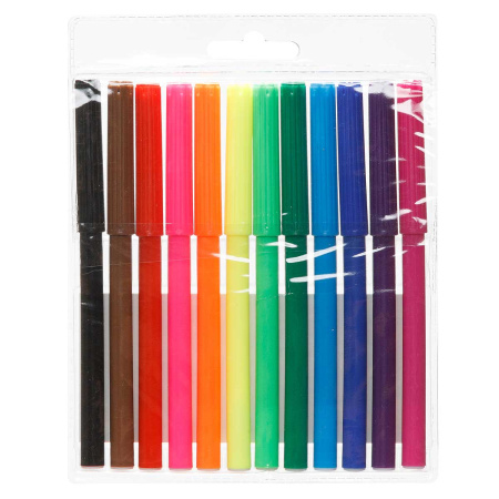 Фломастеры 12 цветов тонкие