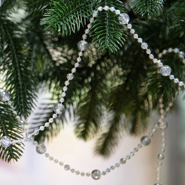 Цепь новогодняя T200-1 2.7 м Шарики прозрачные (288)