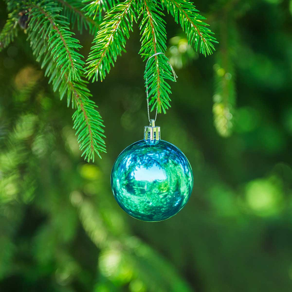 Шар Т173-7 6шт 6см (глянцевые)бирюзов (120)