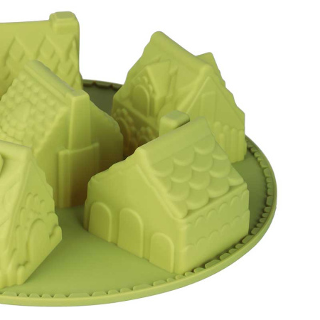 Форма для выпечки 6 ячеек 26х6см Домики силикон 856-186