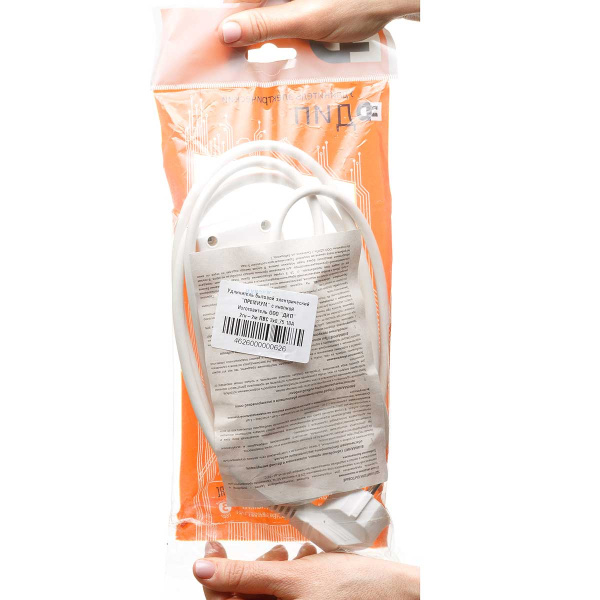 длинитель ПРЕМИУМ с КНОПКОЙ 2 гнезда 2 метра ПВС 3*0,75 с заземлением x30