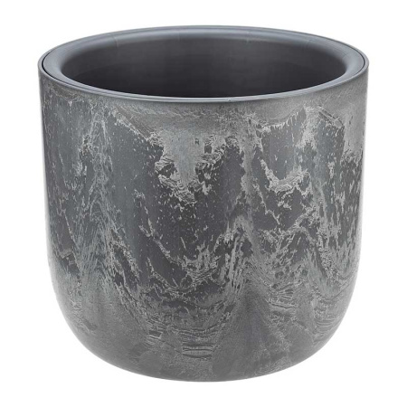 Кашпо МИКРИТ D220мм 3,7л со вставкой серый слайн М3266 х8 