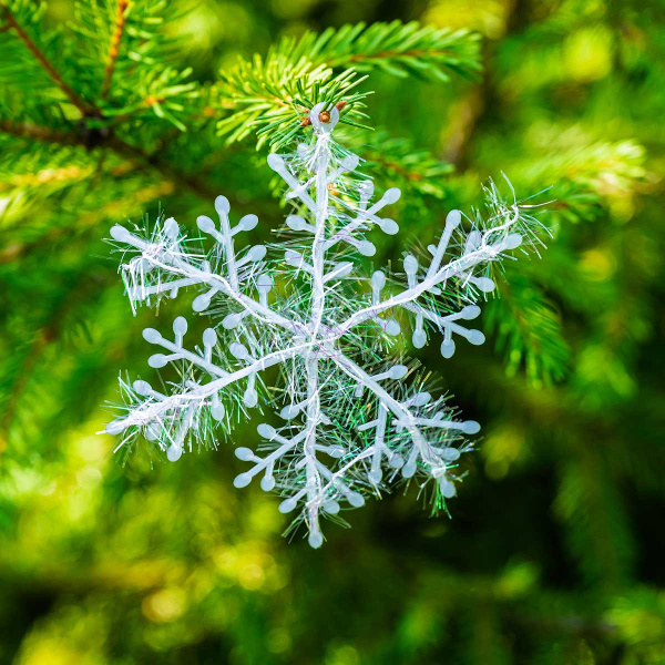 Подвеска Т169 Снежинка 3шт 10см пластик (цена за 10шт) (200)