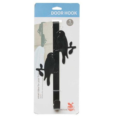 Крючок на дверь NA2418 металл "Птица" черный (96) 