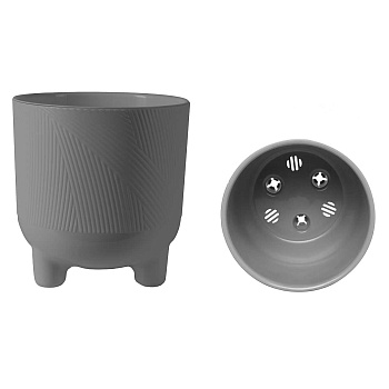 Горшок ФИТА 1,45л СЕРЫЙ М с вкл ФИ13-70 Ливин х15 