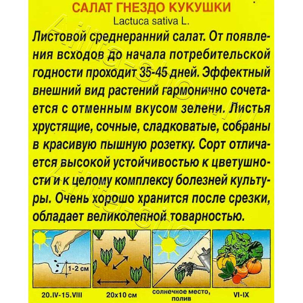 Семена Салат Гнездо кукушки Аэлита Цх10