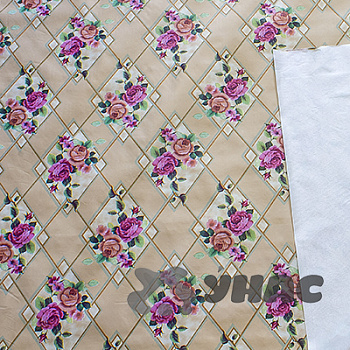 Клеенка т/о 125*25м 1сорт 438/2(роза,ромб,бежевый)Тверь