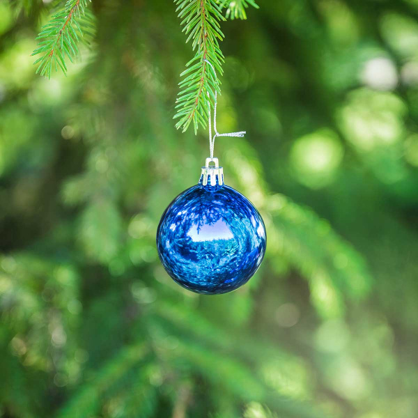 Шар Т173-4 6шт 6см (глянцевые) синий (120/140)