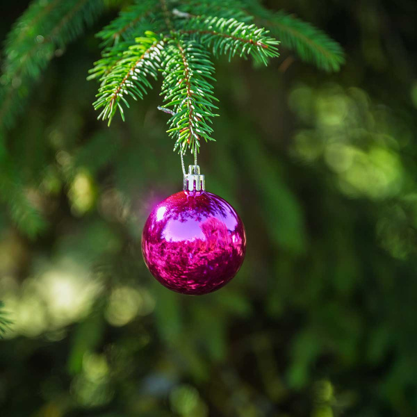 Шар Т173-6 6шт 6см (глянцевые) фуксия (120/140)