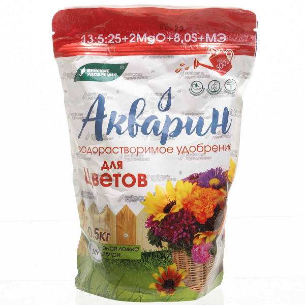 Акварин Для цветов 0,5кг (дой-пак) БХЗ х 12 