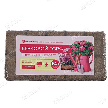 Торфобрикет Верховой торф кислый 10л БиоМастер х7 