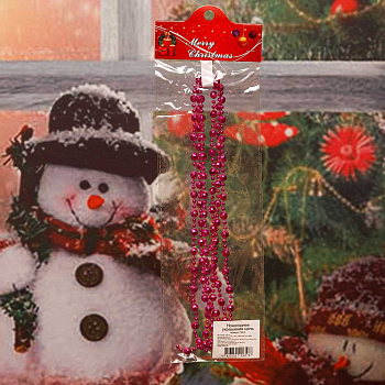 Цепь новогодняя Т182-5 1,8м Шар гран d-0,8 розовый х24