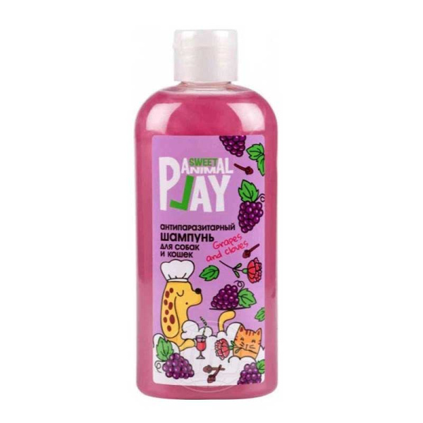 Энимл Плэй (Animal Play Sweet) Шампунь для собак и кошек антипаразитарный Виноград и гвоздика (Grapes and cloves) 300 мл AP05-00990 х12