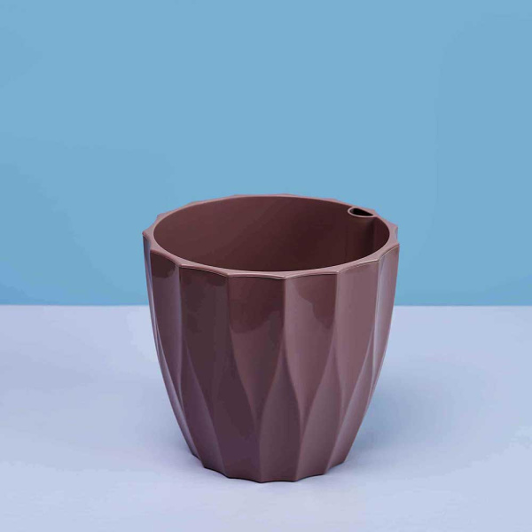 Кашпо "Флюте" 1,9л со вставкой Мокко Пласт Авеню х12 