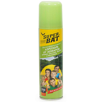 Аэрозоль от комаров и клещей SuperBAT 150мл х24