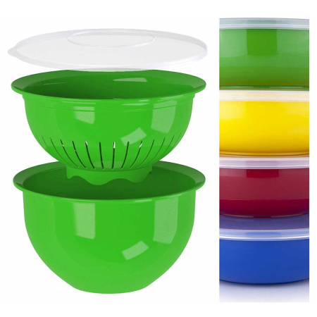Миска 3л с крыш. и дуршлаг набор синяя КП-3-1-02ТХ
