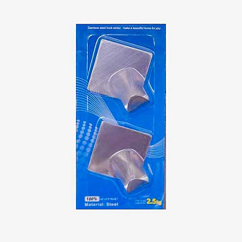 Крючки метал.2шт"ромб/круг" блистер (липучка) NA1021 (480) 