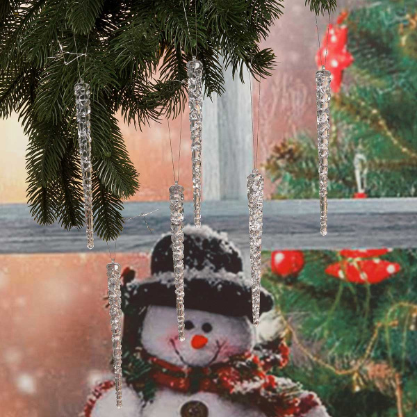 Елочное украшение "Сосулька" HES003 6шт 15,5см (183)