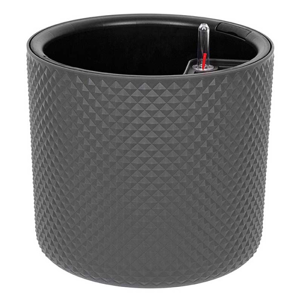 Кашпо автополив ФАСЕТ D280 13,5л Графит 