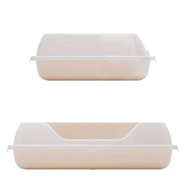 Лоток для кошек угловой бежевый БШ8653 х12