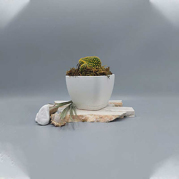 Горшок 0,6л белый 102/10-1 х48 