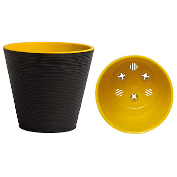 Горшок КОНУС 6л ЧЕРНЫЙ с вклад К23-75 Ливин х9 