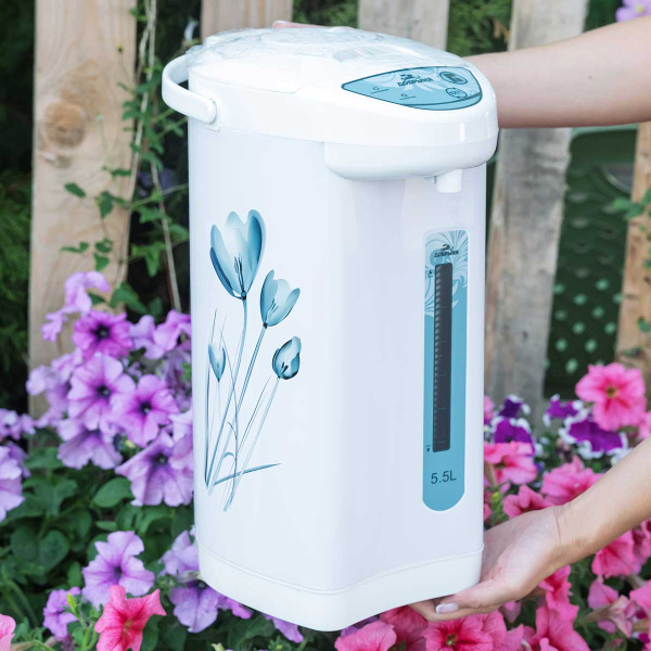 Термопот Добрыня 5,5л нерж. DO-496 тюльпан/бел х6