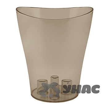 Горшок НИКА для орхидей 13*15,5 1,1 л. коричневый-прозрачный 