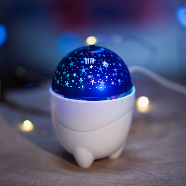 Светодиодн.LEDлампа YF-1618 1реж. Полушар на подставке цветное "Звездное небо"