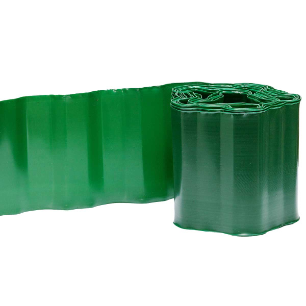 Лента бордюрная ВОЛНА Длина 9м высота 15см зеленая