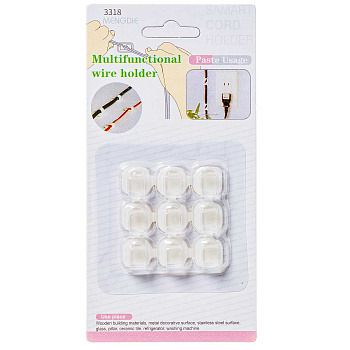 Крючки для проводов 9шт на блистере самоклеящиеся силиконовые NA2352 (480)