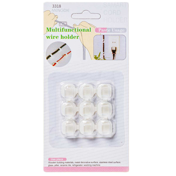 Крючки для проводов 9шт на блистере самоклеящиеся силиконовые NA2352 (480)