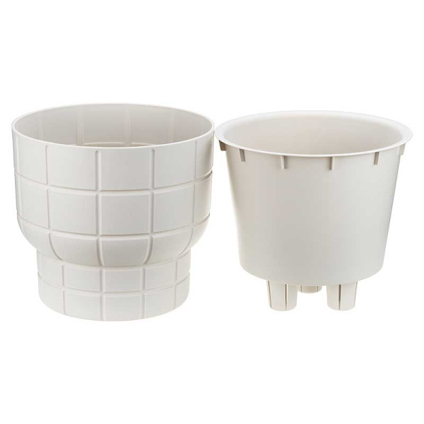 Кашпо КАРЕ D220мм 3,7л со вставкой кремовый М3258 х9 