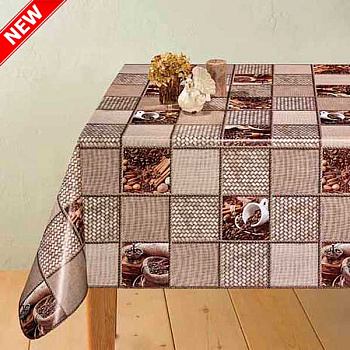 Клеенка 140*20 ДЕКОРАМА 196А (Квадраты, кофе) ТУРЦИЯ
