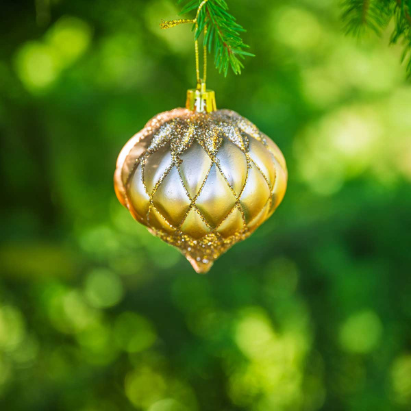 Шар 8BDC3-G20-13 3шт 8см "Фонарик" розовое золото с блестками (128)