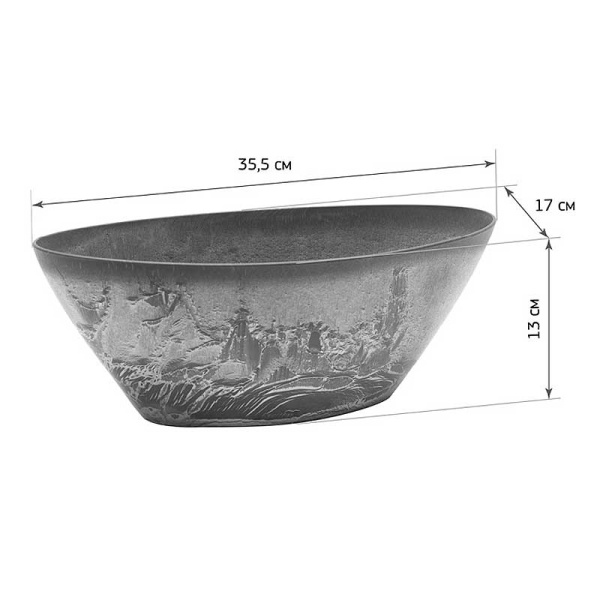 Кашпо МИКРИТ 3,4л Серый М3109 х10 