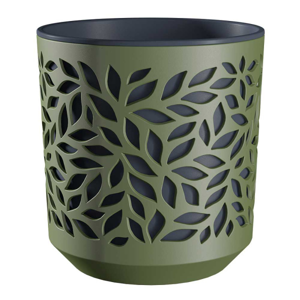 Кашпо Leaves 4л Оливка/Антрацит КШ-5831 х12 