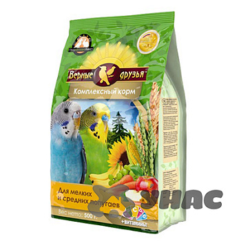 Верные друзья Корм для мелких и средних попугаев Витамины 500г x18