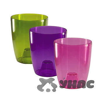 Кашпо Орхидея D125 мм 1,4л зеленый прозрачный М3147 