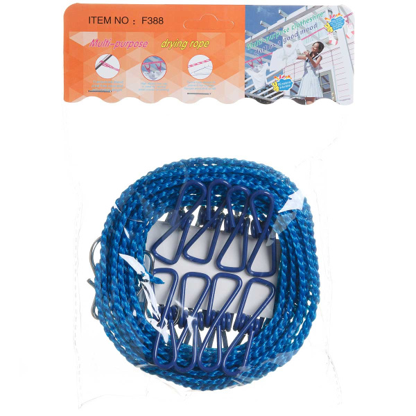 Шнур бельевой 3м с прищепками металическими 8шт NA2452(168)