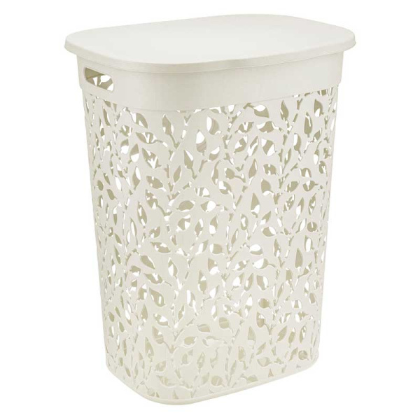 Корзина для белья Флора 55 л Белый Ротанг М2621 