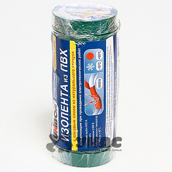 Изолента UNIBOB 15мм х 20м зеленая (цена за 10шт) 59647х6