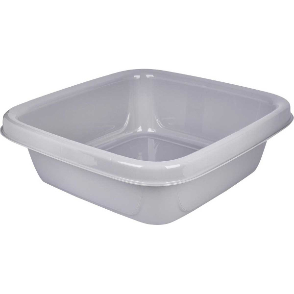 Таз квадратный Степ 10 л серебряный